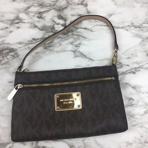 Michael Kors Brown With MK logo Wristlet